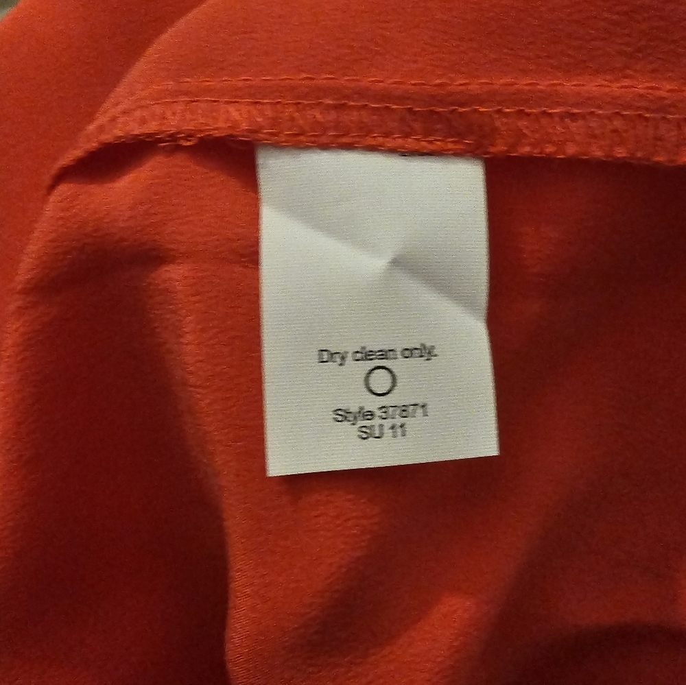 Vibrant Red Orange Button-Up J. Crew Silk Shirt - Picture 4 of 6